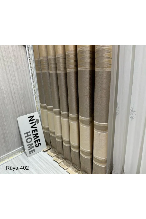 NİVEMESHOME TRAUM FT671477 VİZON V-402 1/3 DİKTİRGEN FON PERDE APM