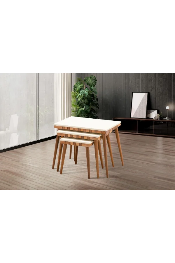 NIVEMESHOME SAFARİ CEVIZ-KREM ZIGON MESA