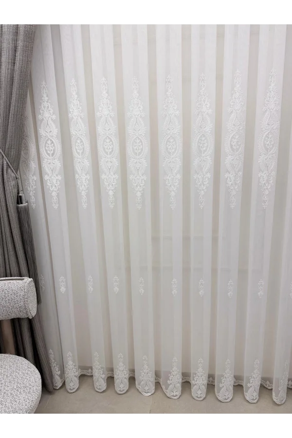 NİVEMESHOME  SAFİR BEYAZ 1/3 TÜL PERDE