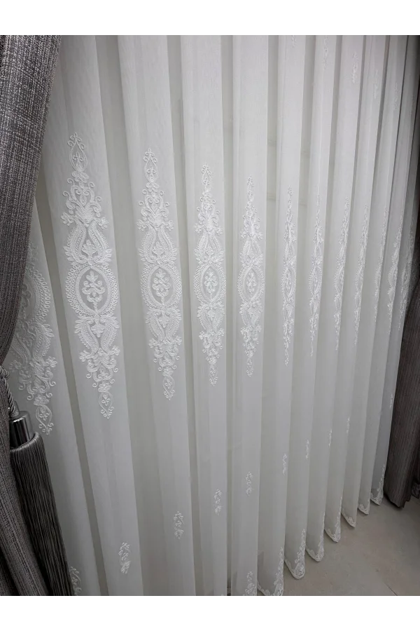 NİVEMESHOME  SAFİR BEYAZ 1/3 TÜL PERDE