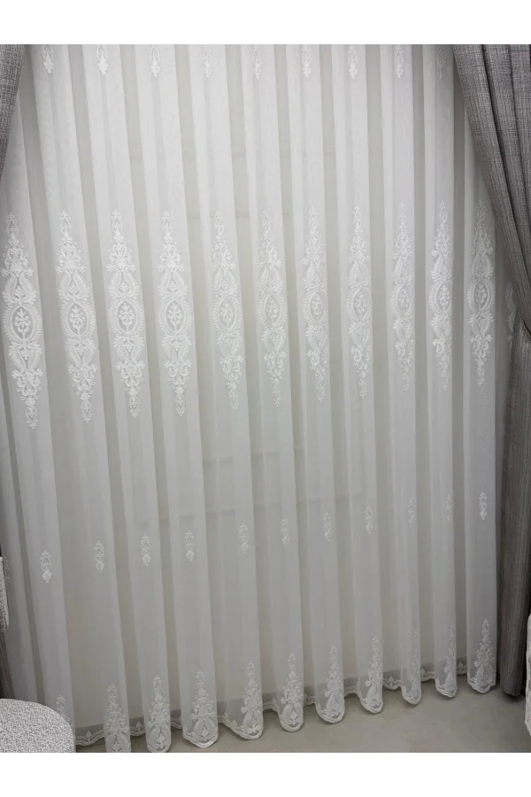 NİVEMESHOME  SAFİR BEYAZ 1/3 TÜL PERDE