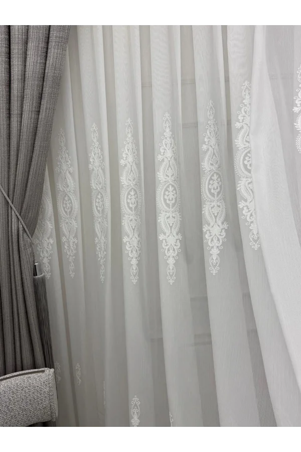 NİVEMESHOME  SAFİR BEYAZ 1/3 TÜL PERDE