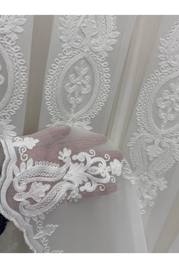 NİVEMESHOME  SAFİR BEYAZ 1/3 TÜL PERDE