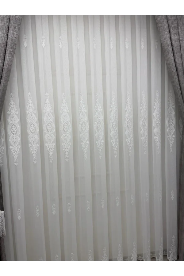 NİVEMESHOME  SAFİR BEYAZ 1/3 TÜL PERDE