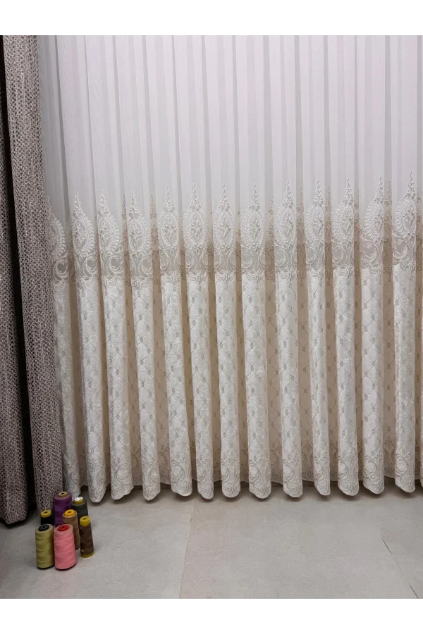 NIVEMESHOME SAFIR TERCIOPELO ORO 1/3 TÜL PERDE