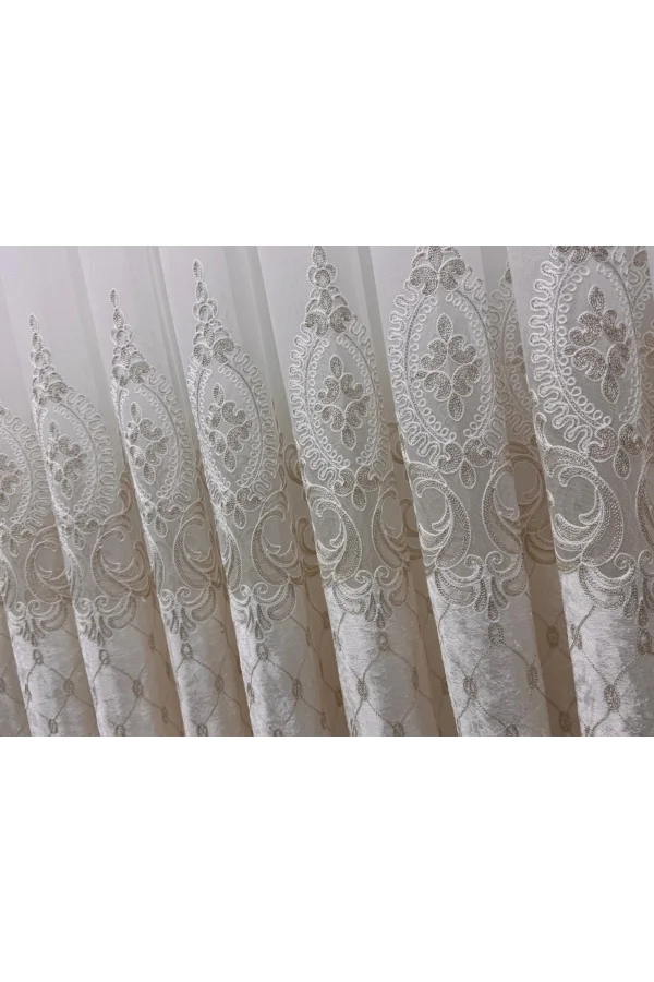 NIVEMESHOME SAFIR TERCIOPELO ORO 1/3 TÜL PERDE