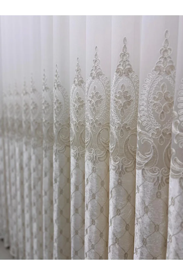 NIVEMESHOME SAFIR TERCIOPELO ORO 1/3 TÜL PERDE