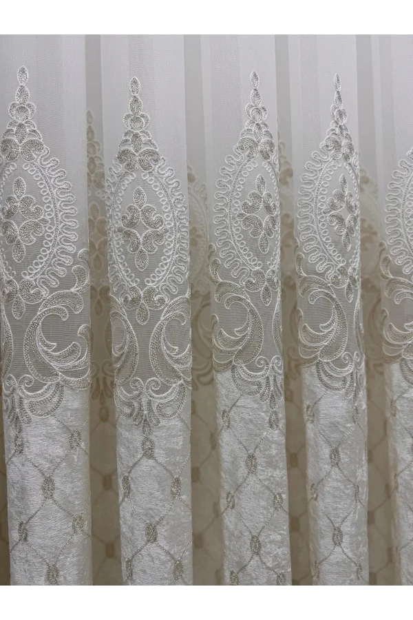 NIVEMESHOME SAFIR TERCIOPELO ORO 1/3 TÜL PERDE