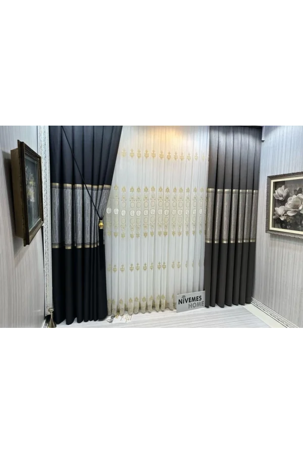 NİVEMESHOME ŞAHMARAN 1/3 SIK PİLELİ TÜL PERDE APM