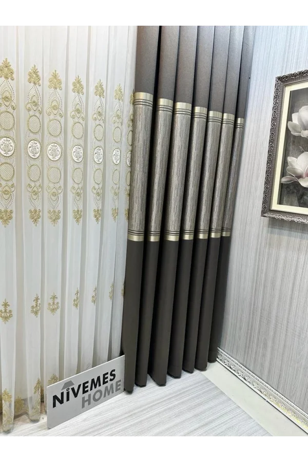 NİVEMESHOME ŞAHMARAN 1/3 SIK PİLELİ TÜL PERDE APM