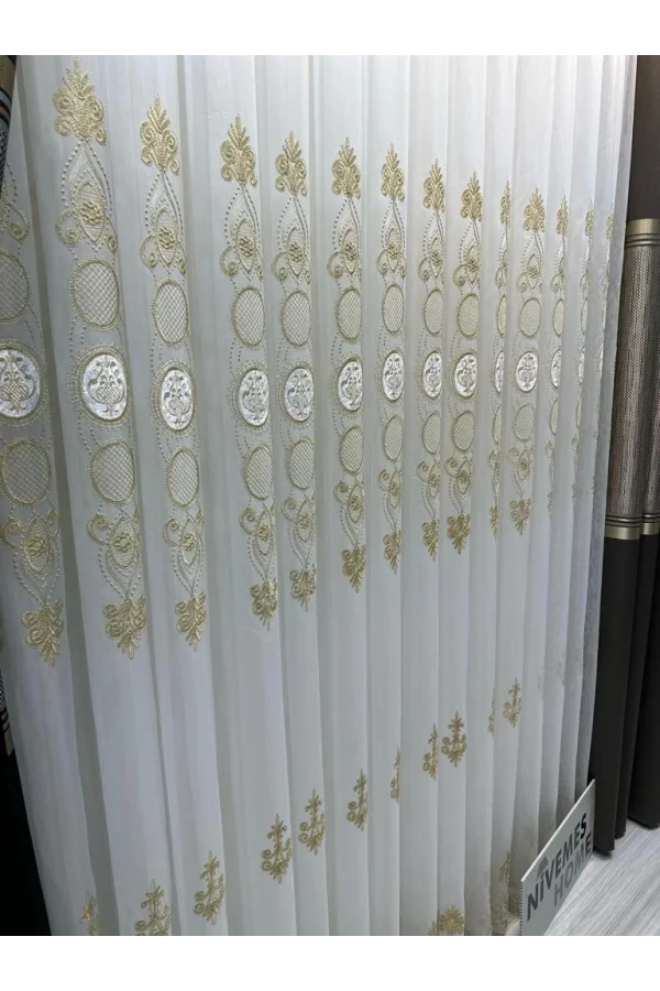 NİVEMESHOME ŞAHMARAN 1/3 SIK PİLELİ TÜL PERDE APM