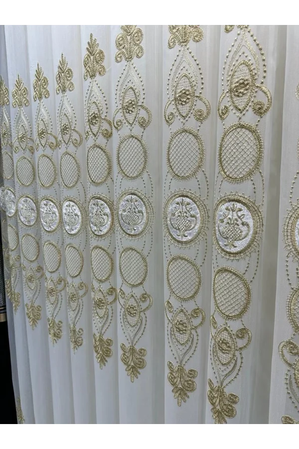 NİVEMESHOME ŞAHMARAN 1/3 SIK PİLELİ TÜL PERDE APM