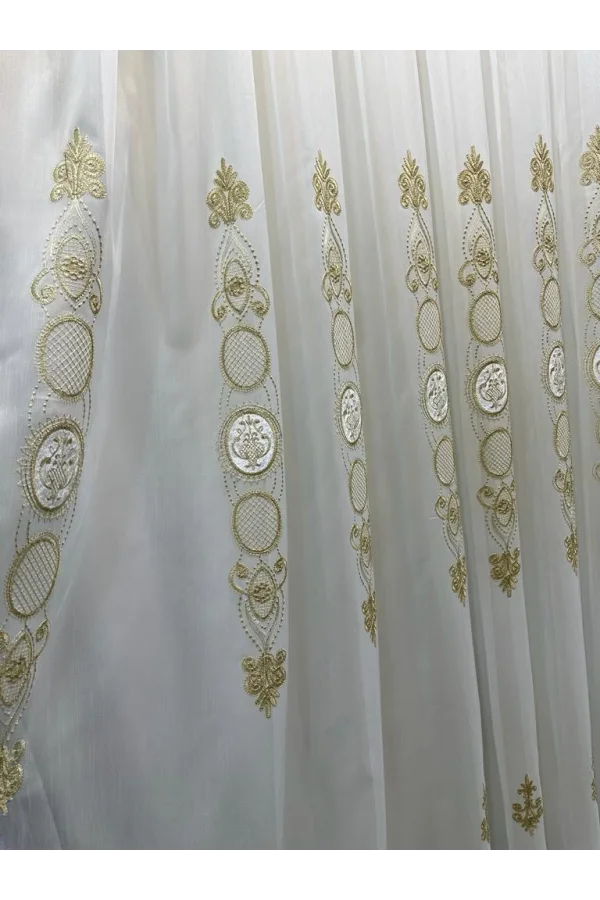 NİVEMESHOME ŞAHMARAN 1/3 SIK PİLELİ TÜL PERDE APM