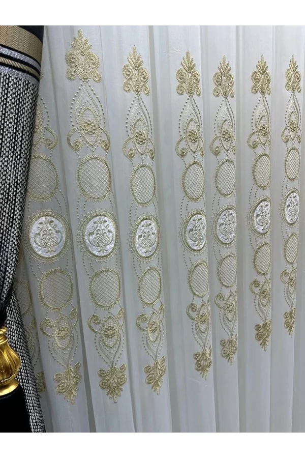 NİVEMESHOME ŞAHMARAN 1/3 SIK PİLELİ TÜL PERDE APM