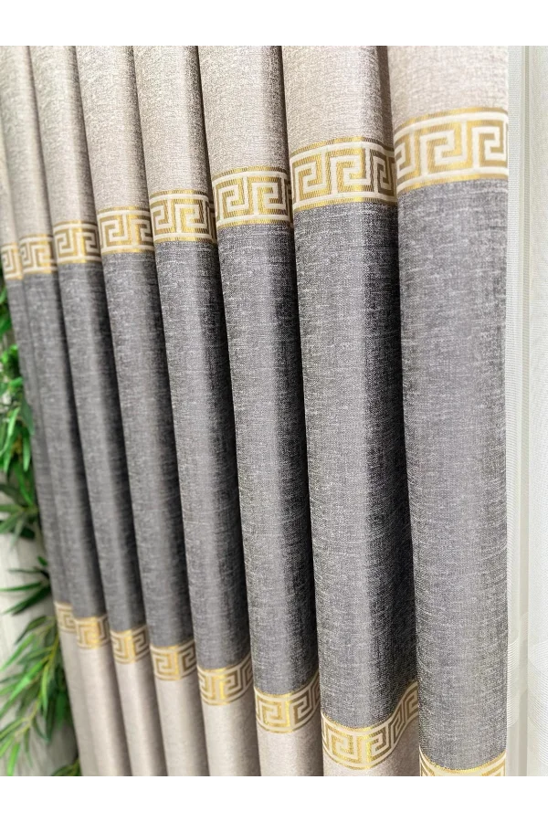 NİVEMESHOME САЛДА ГРИ V-2002 1/3 ГУСТОГО ИГРА ПЛИССИРОВАННОЕ ЗАНАВЕС ПЗМ