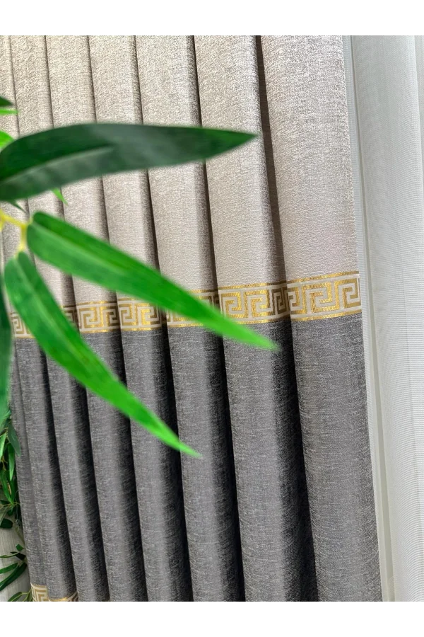 NİVEMESHOME САЛДА ГРИ V-2002 1/3 ГУСТОГО ИГРА ПЛИССИРОВАННОЕ ЗАНАВЕС ПЗМ