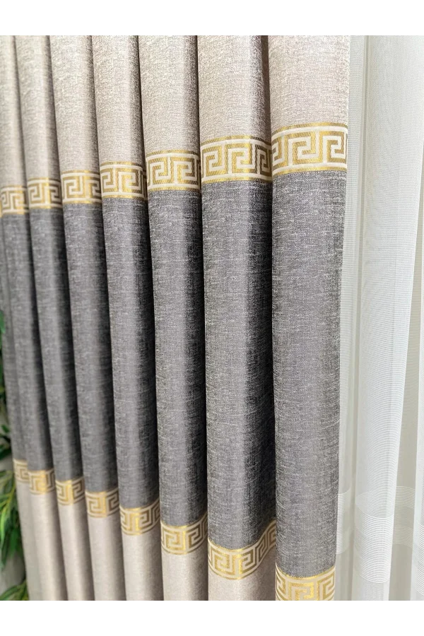 NİVEMESHOME САЛДА ГРИ V-2002 1/3 ГУСТОГО ИГРА ПЛИССИРОВАННОЕ ЗАНАВЕС ПЗМ