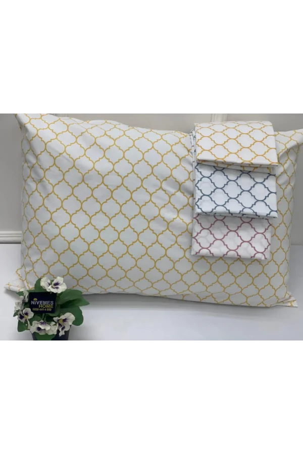 NİVEMESHOME الهندسية الصفراء الوسادة غطاء وسادة مزدوجة 50x70