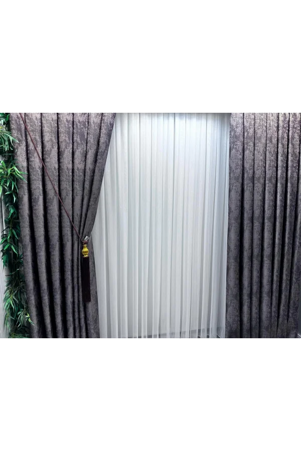 NİVEMESHOME SEDA 1811 1/2,5 TELA DE TUL DE LÍNEAS ESTRIADAS