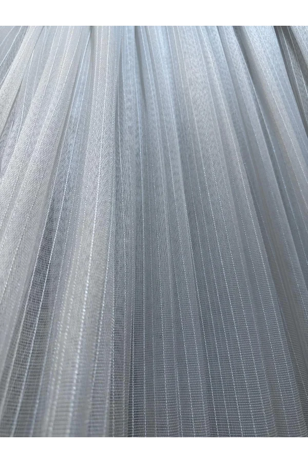 NİVEMESHOME SEIDE 1811 1/3 DICHTE GEWELLTER GESTREIFTER TÜLL VORHANG APM