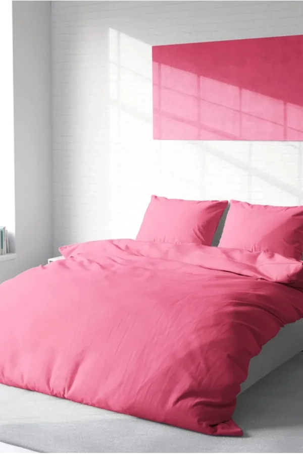 SET LENZUOLA MATRIMONIALI 100% COTONE ROSA ZUCCHERO NİVEMESHOME