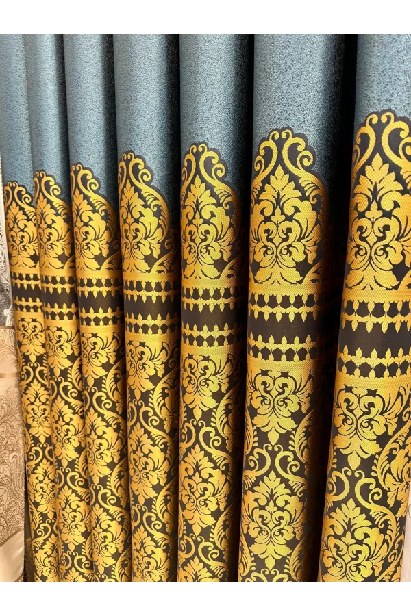 NİVEMESHOME SİDE FT632057 V- 2504 TURKUAZ 1/3 ПЛОТНЫЙ ПЛЕТЕНЫЙ ФОНОВЫЙ ЗАНАВЕС APM