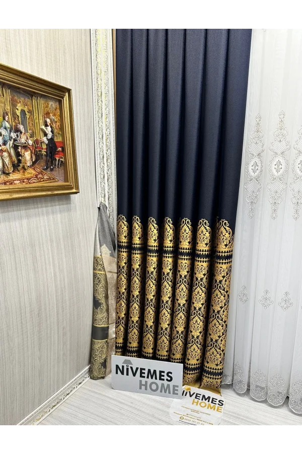 NİVEMESHOME SİDE FT632057 V- 503 AZUL 1/3 CORTINA DE FONDO DE PELO DENSO APM