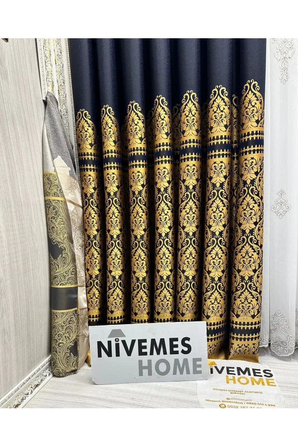 NİVEMESHOME SİDE FT632057 V- 503 AZUL 1/3 CORTINA DE FONDO DE PELO DENSO APM