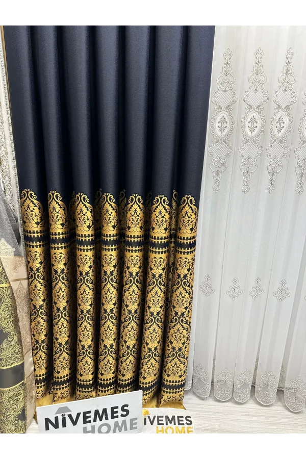 NİVEMESHOME SİDE FT632057 V- 503 AZUL 1/3 CORTINA DE FONDO DE PELO DENSO APM