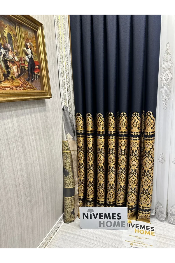 NİVEMESHOME SİDE FT632057 V- 503 AZUL 1/3 CORTINA DE FONDO DE PELO DENSO APM