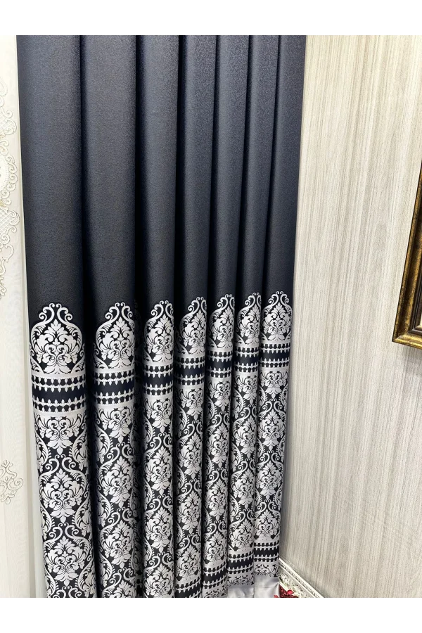 NİVEMESHOME SİDE FT632057 V- 504 NEGRO 1/3 PLISADA CORTINA DE FONDO APM