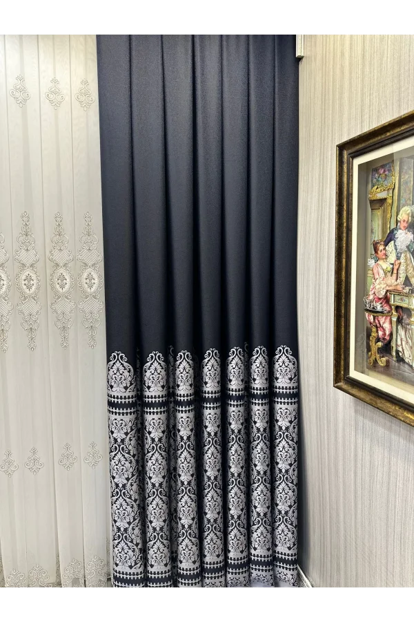 NİVEMESHOME SİDE FT632057 V- 504 NEGRO 1/3 PLISADA CORTINA DE FONDO APM