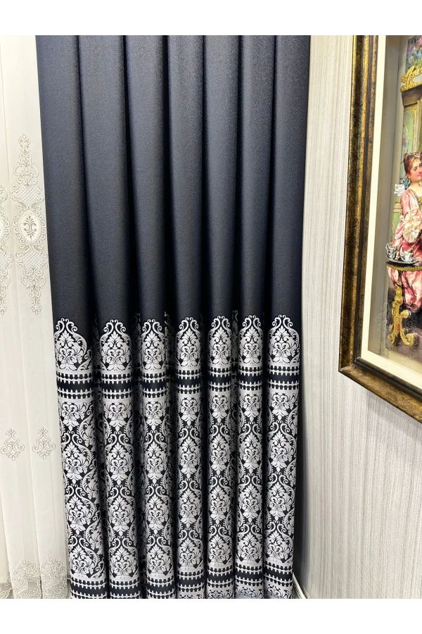 NİVEMESHOME SİDE FT632057 V- 504 NEGRO 1/3 PLISADA CORTINA DE FONDO APM