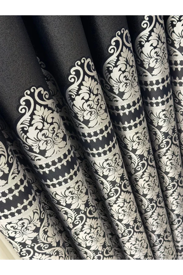 NİVEMESHOME SİDE FT632057 V- 504 NEGRO 1/3 PLISADA CORTINA DE FONDO APM