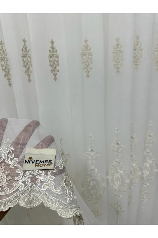 NİVEMESHOME SIERRA TENDA IN TULLE CON PILE FITTIZZATO 108 1/3 DORO APM