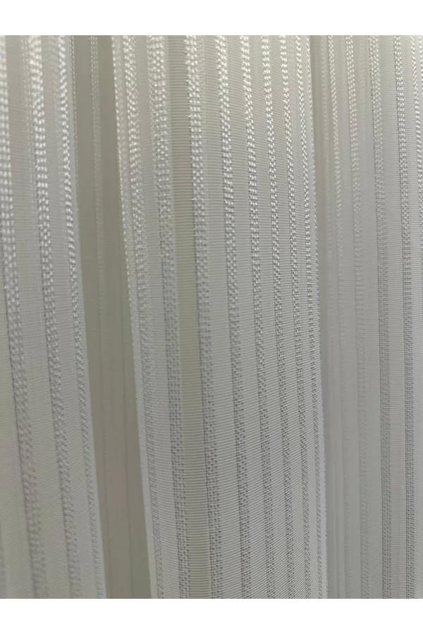 NİVEMESHOME ŞİMAL GÜMÜŞ DETAYLI 1/3 SIK PİLELİ TÜL PERDE APM