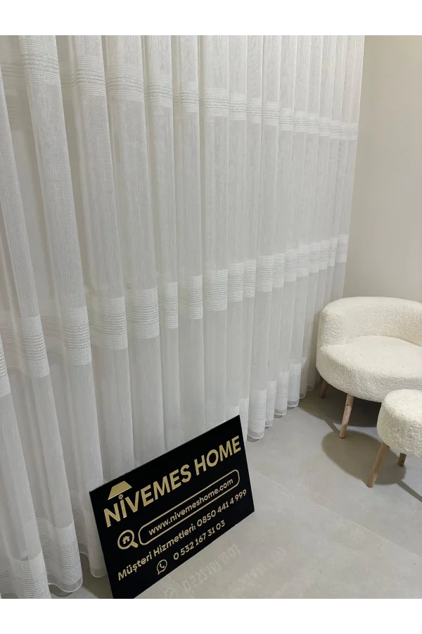 NIVEMESHOME SIMON D813475.801 TANO-310 1/2,5 SIK PİLELİ TÜL PERDE APM