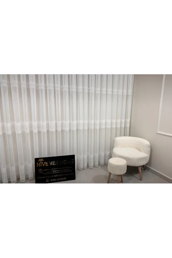 NIVEMESHOME SIMON D813475.801 TANO-310 1/2,5 SIK PİLELİ TÜL PERDE APM