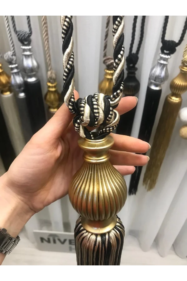 NİVEMESHOME سقف جمع الحافة السوداء والبيضاء المختلطة