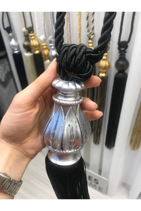 NİVEMESHOME SIYAH SAÇAKLI GRİ APARAT TAVAN TOPLAMA BRAÇOL