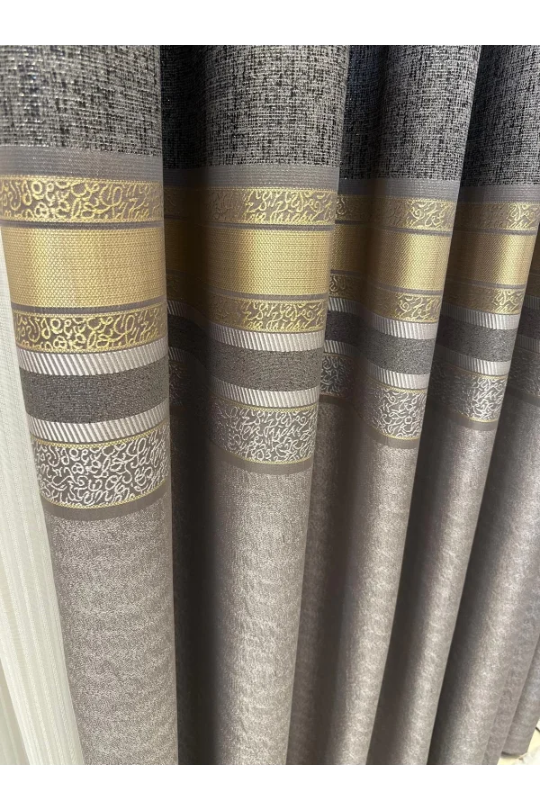 NİVEMESHOME ST.PİERRE FT614320 V_5403 GRİ   1/3 SIK PİLELİ FON PERDE APM