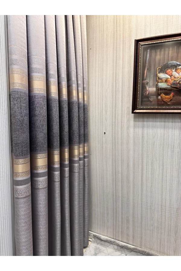 NİVEMESHOME ST.PİERRE FT614320 V_5403 GRİ   1/3 SIK PİLELİ FON PERDE APM