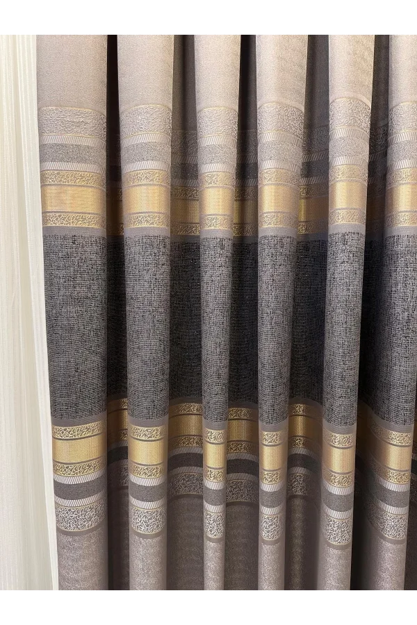 NİVEMESHOME ST.PİERRE FT614320 V_5403 GRİ   1/3 SIK PİLELİ FON PERDE APM