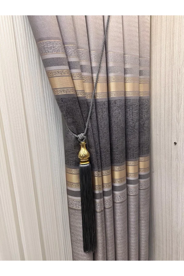 NİVEMESHOME ST.PİERRE FT614320 V_5403 GRİ   1/3 SIK PİLELİ FON PERDE APM