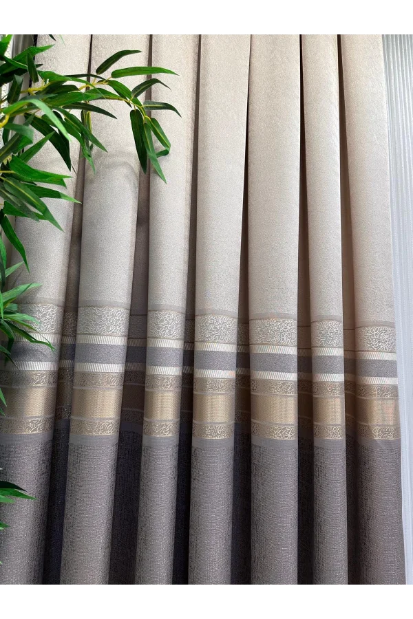 NİVEMESHOME ST.PİERRE FT614320 V_5403 GRİ   1/3 SIK PİLELİ FON PERDE APM