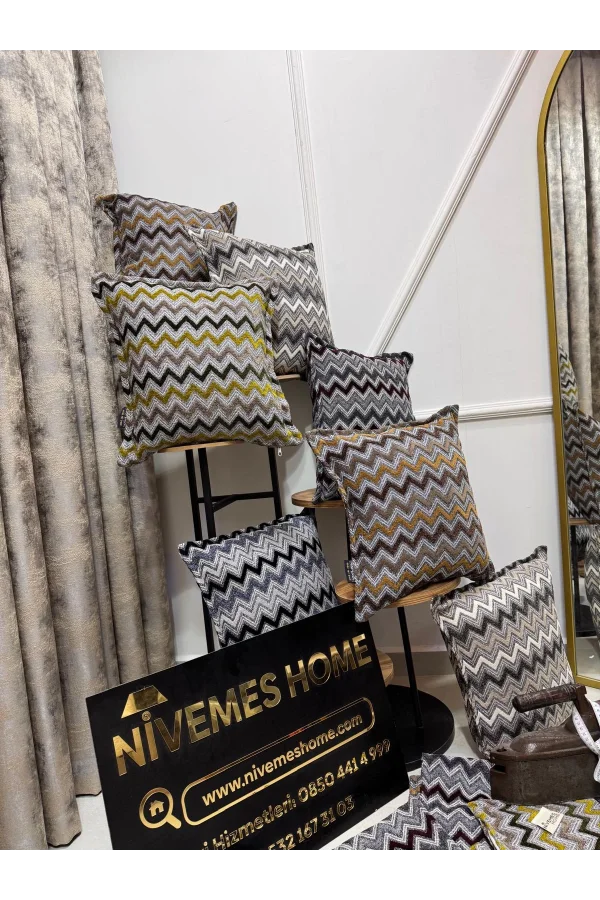 NIVEMESHOME COJÍN DE CAFÉ CON LECHE DE FIBRA GRIS RELLENO 45X45