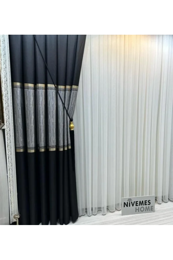 NİVEMESHOME TESLA BLANCO SUELO 1/3 SIK PILELI TÜL CORTINA APM