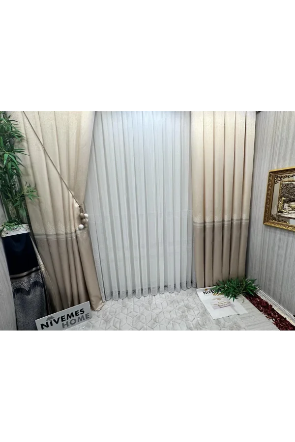 NİVEMESHOME TITUS FJ632145 V-123 КРЕМ 1/3 ЩЕЛКУНЧИКОВ ШТОРА APM