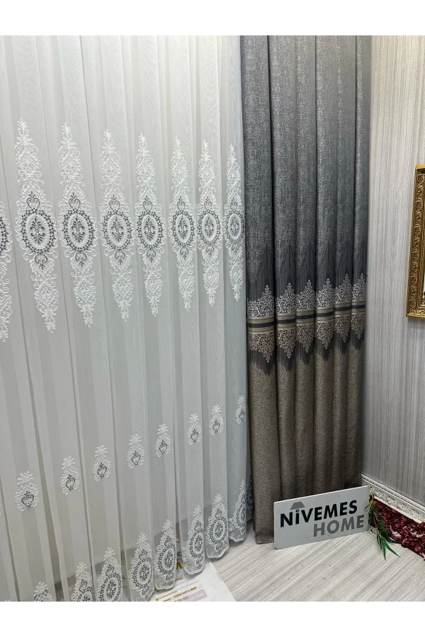 NİVEMESHOME TİTUS FJ632145 V-2548 TOPRAK 1/3 سنجيس بيليلي FARŞ PERDE APM