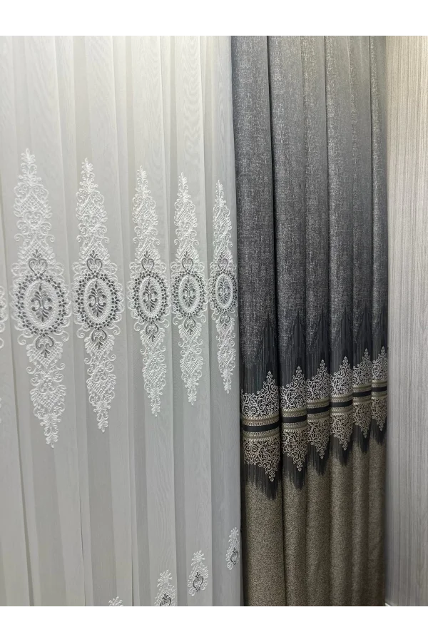 NİVEMESHOME TİTUS FJ632145 V-2548 TOPRAK 1/3 سنجيس بيليلي FARŞ PERDE APM